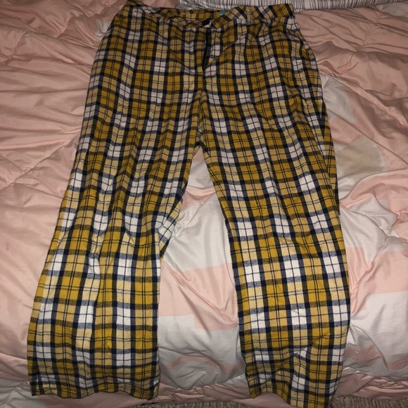 unif yellow plaid pants
